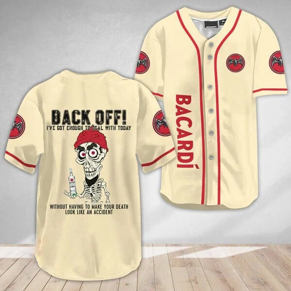 Achmed Back Off With Bacardi Rum Baseball Jersey
