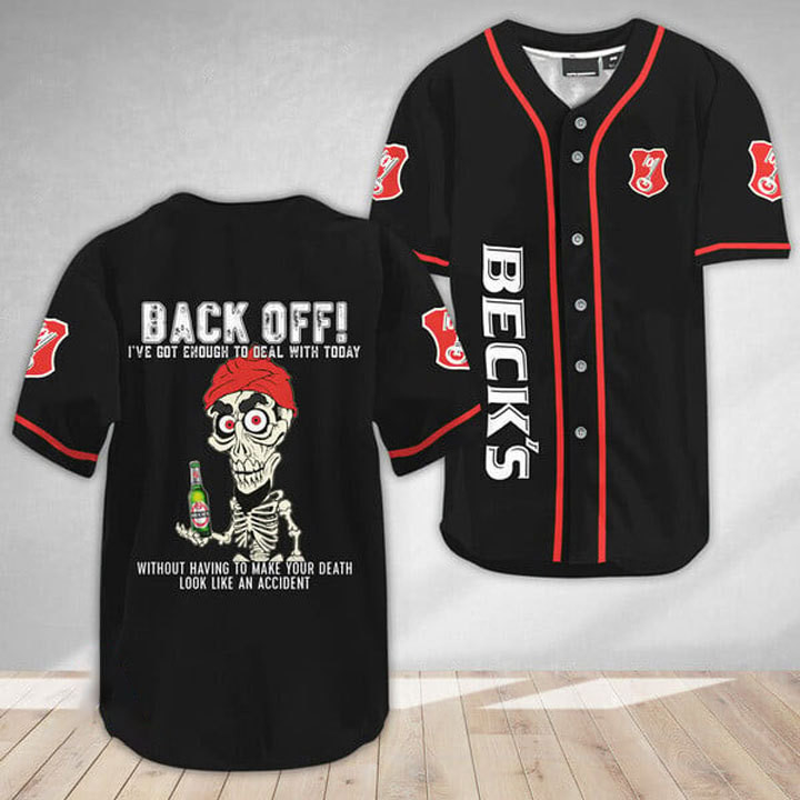 Achmed Back Off With Beck’s Beer Baseball Jersey