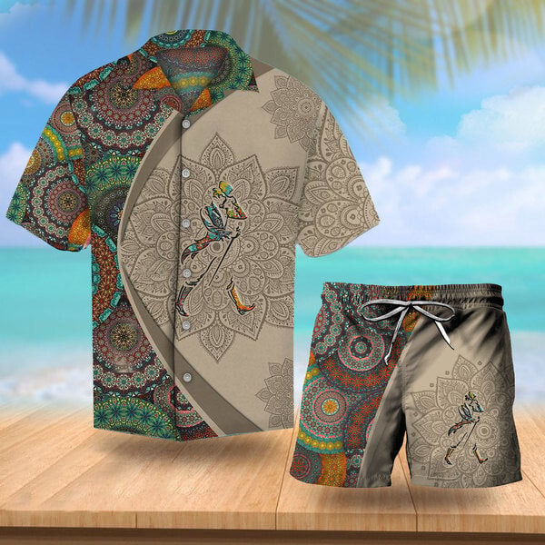 Aloha Mandala Johnnie Walker Hawaiian Shirt And Shorts Set