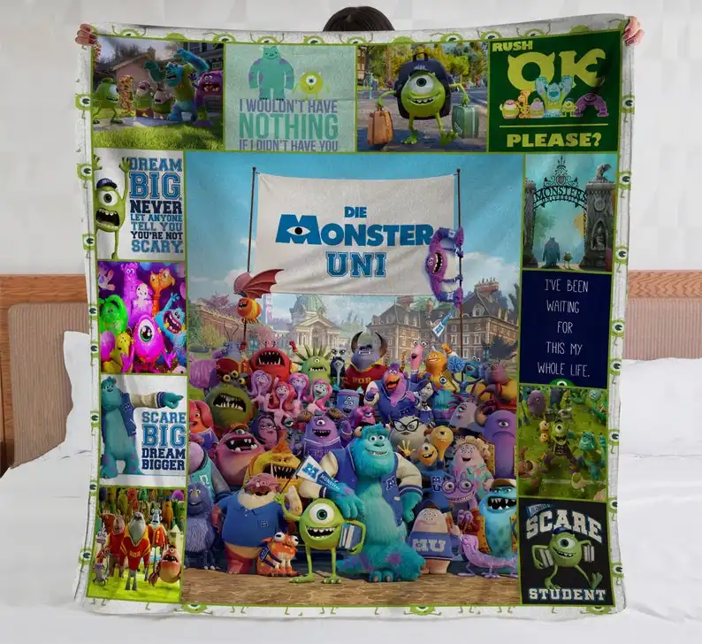 Bedding Decor Sofa Monsters Inc University Fleece Blanket