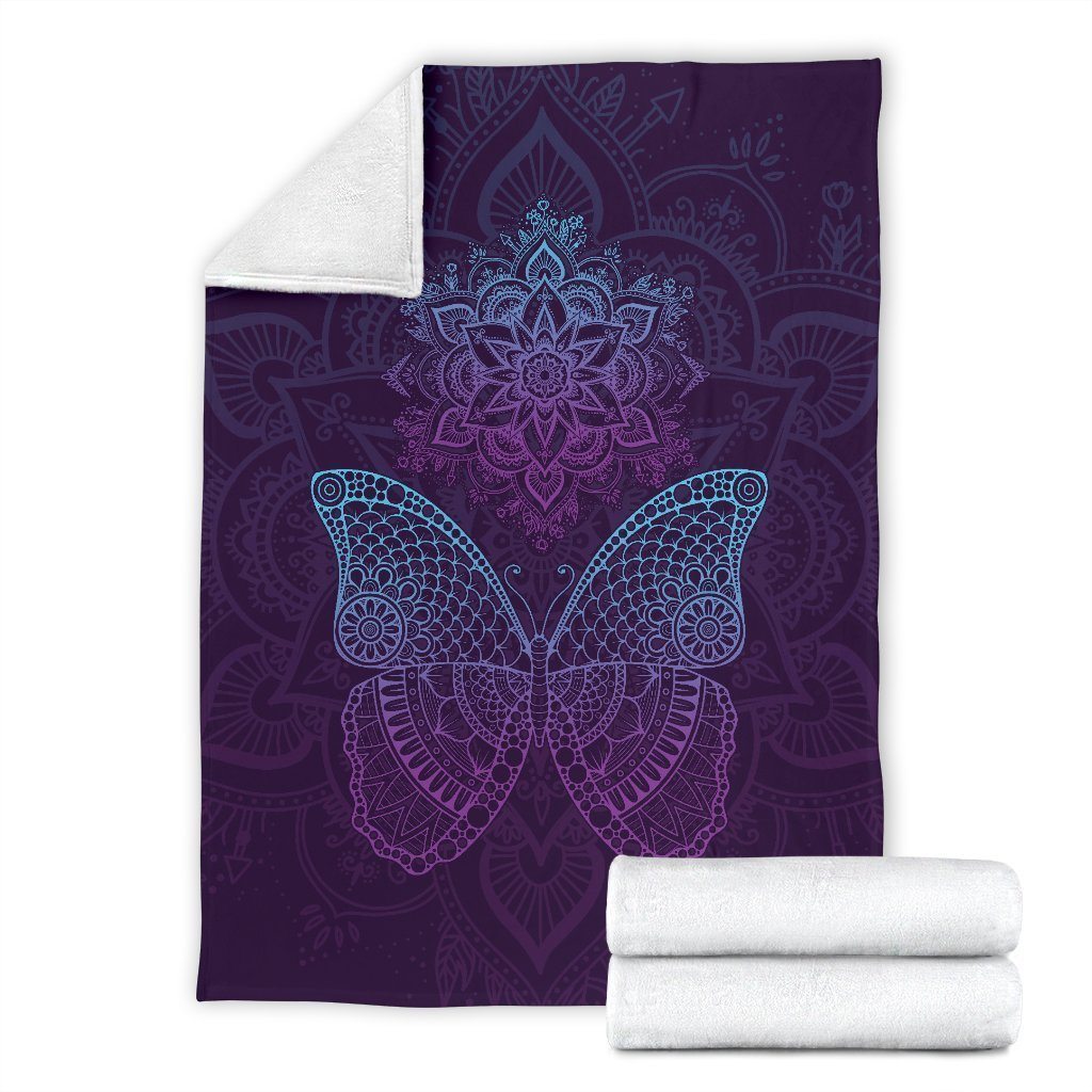 Best Seller Abstracted Mandala Butterfly Fleece Blanket
