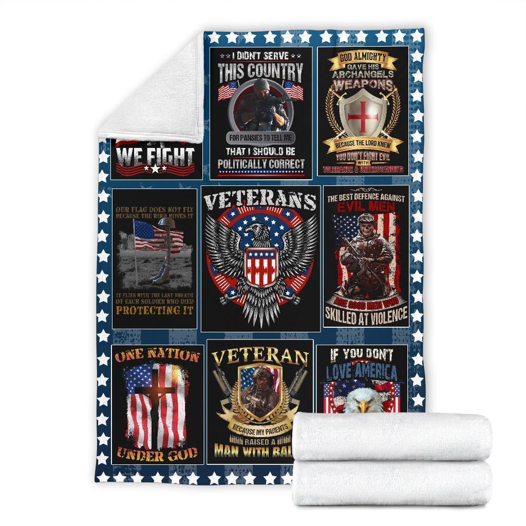Best Seller American Veteran Patriot Fleece Blanket