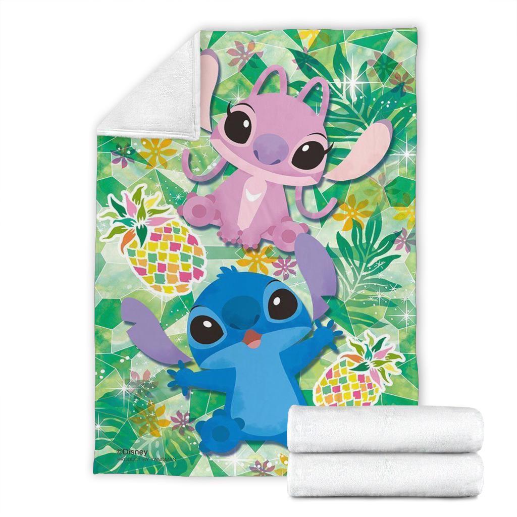 Best Seller Angel And Stitch Vacation Fleece Blanket