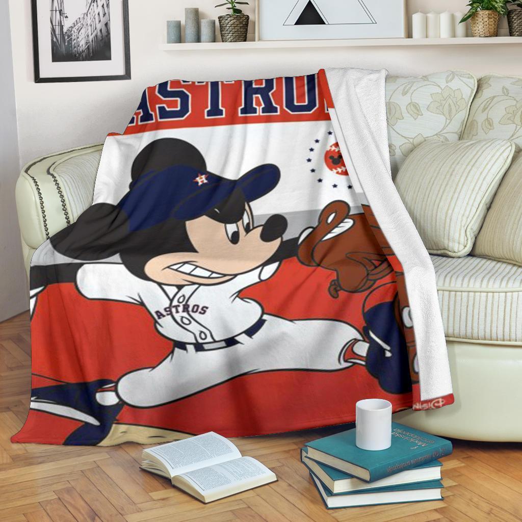 Best Seller Astros Mickey Baseball Fleece Blanket