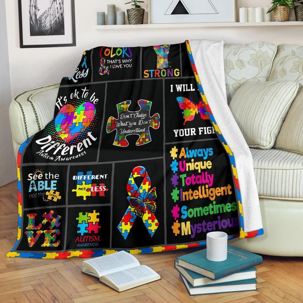 Best Seller Autism Awareness It’s Ok To Be Different Fleece Blanket