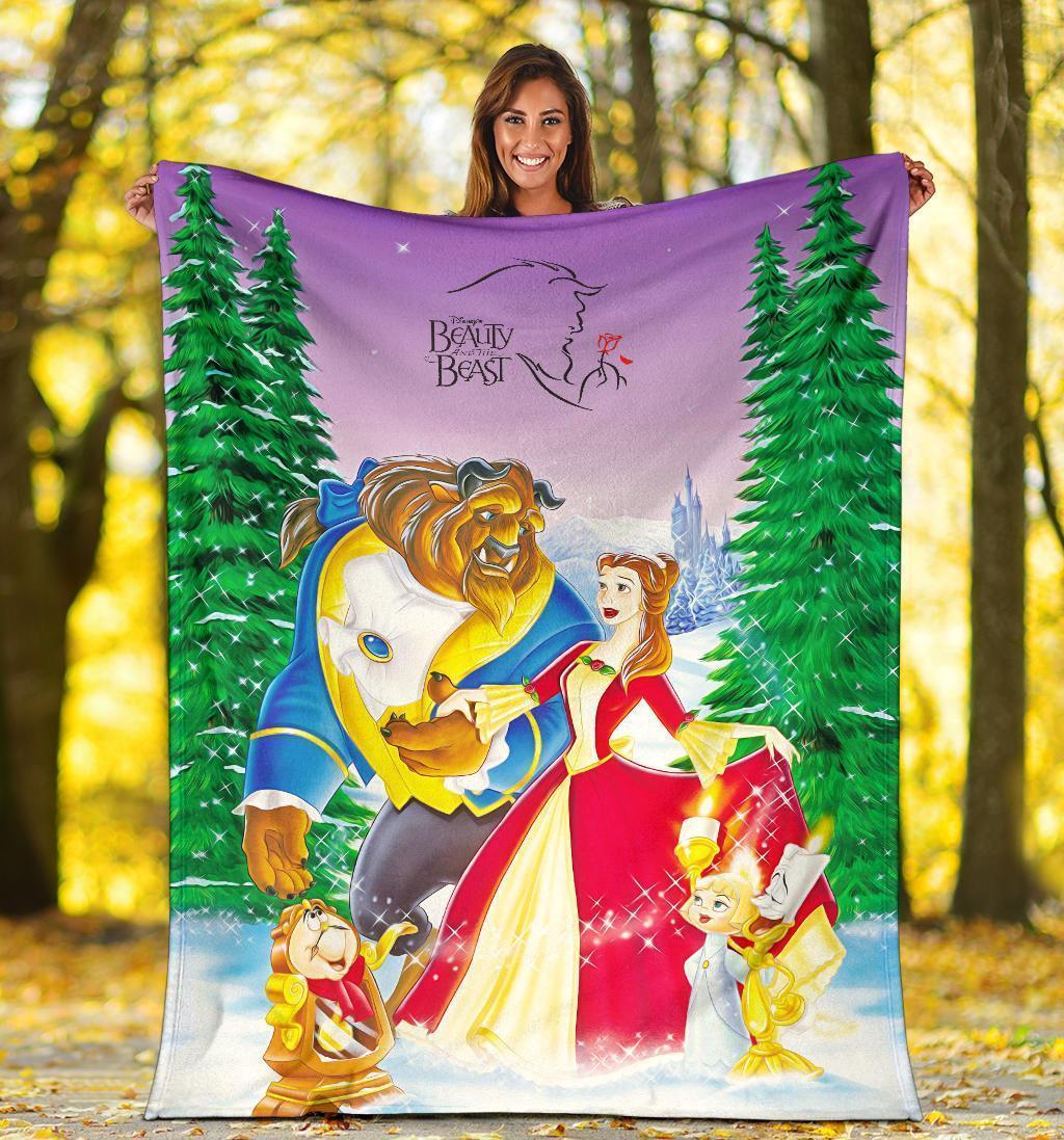 Best Seller Beauty And The Beast Cartoon Fleece Blanket