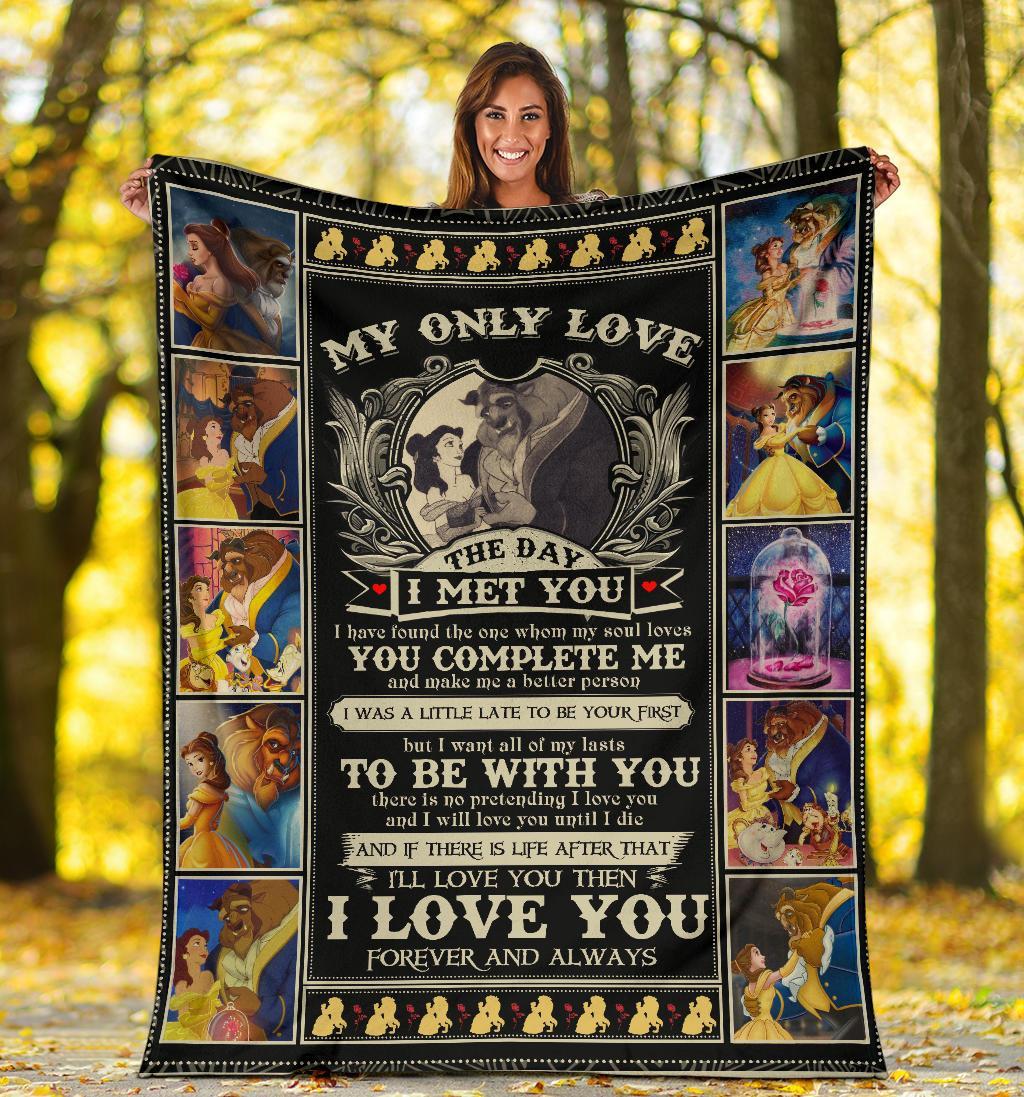 Best Seller Beauty And The Beast My Only Love The Day I Met You Fleece Blanket