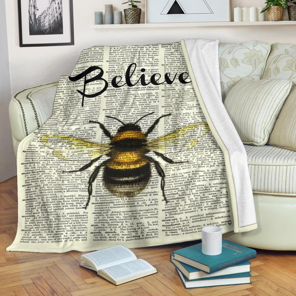 Best Seller Bee Believe Funny Fleece Blanket