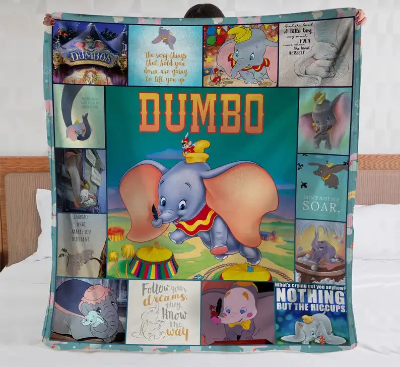 Dumbo Elephant  Bedding Decor Sofa Fleece Blanket